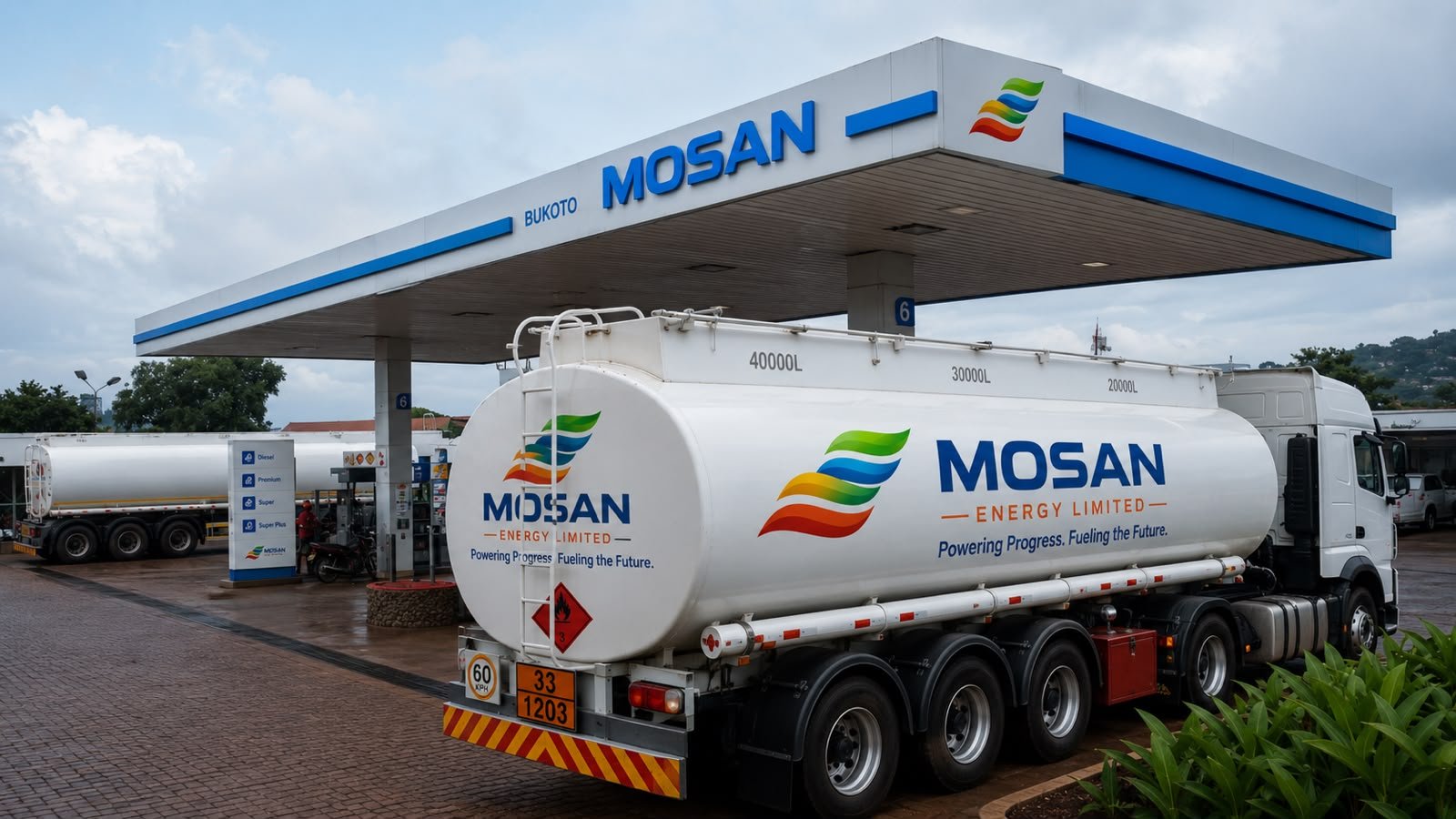 Mosan Energy tanker fleet at a regional depot