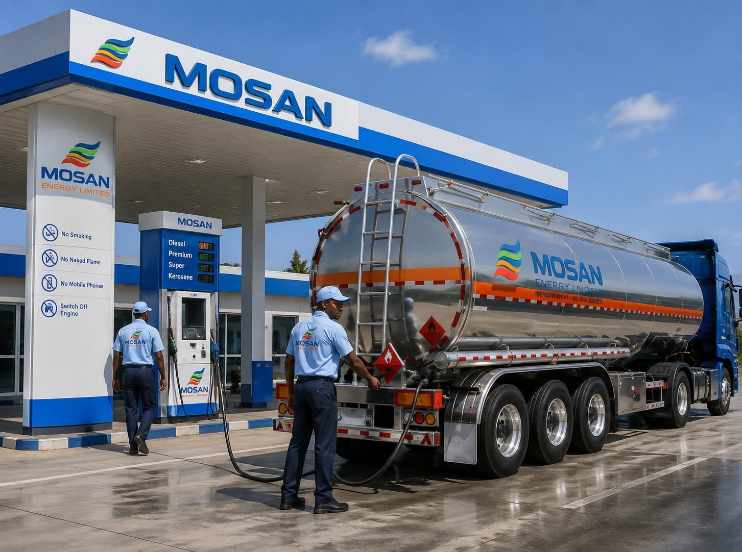 MOSAN Energy fuel tanker and service station